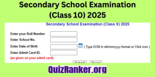 Secondary School Examination (Class X) 2025