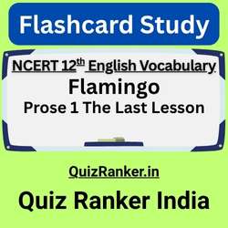 Prose 1 The Last Lesson Dictionary flash card
