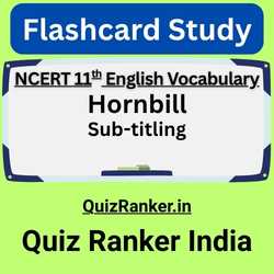 Vocabulary Hornbill Sub-titling Flashcard